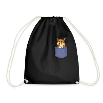 Fuchs Brusttasche Canidae Caninae Rotfuchs Fuchs - Turnbeutel - Schwarz - Vorne
