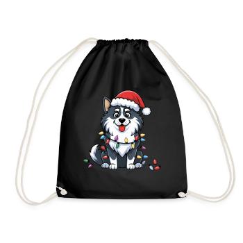 Finnish Lapphund Christmas Lights Xmas Dogs Gifts - Turnbeutel - Schwarz - Vorne