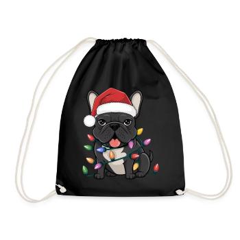 Bouledogue français Noël lumières Noël chiens m’offre - Sac de sport léger - noir - Devant