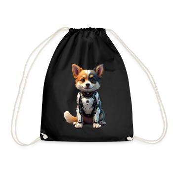 Drôle Robot Chien Cyborg Animal AI Chien Robot - Sac de sport léger - noir - Devant