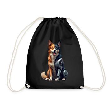 Drôle Robot Chien Cyborg Animal AI Chien Robot - Sac de sport léger - noir - Devant