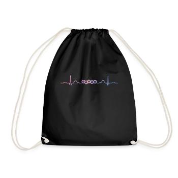 Bingo Balls Heartbeat Ekg Bingo - Drawstring Bag - black - Front