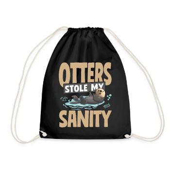 Otter Otters Stole My Sanity - Drawstring Bag - black - Front
