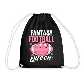 Fantasy Football Queen FFL Girls Commish Draft - Drawstring Bag - black - Front