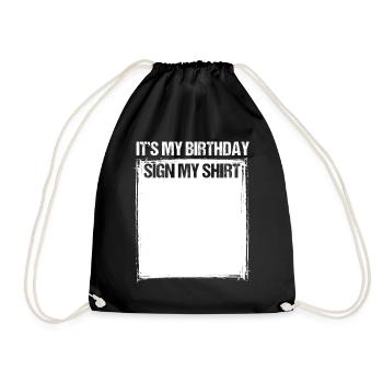 Gift Round Birthday Party Celebration Birthday - Drawstring Bag - black - Front