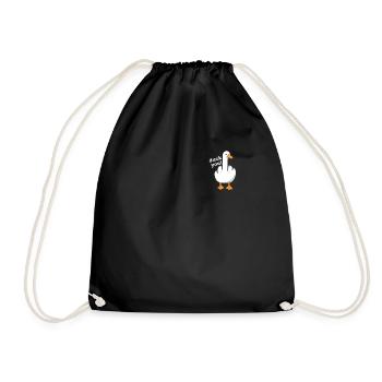 Unhöfliches Lustiges Sprichwort "Duck You" Outfit - Turnbeutel - Schwarz - Vorne