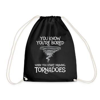 Funny Science Humor Nerd Geek Tornado - Drawstring Bag - black - Front