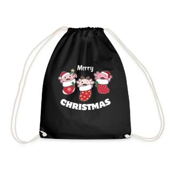 De jolis axolotls en chaussettes de Noël pour Noël - Sac de sport léger - noir - Devant