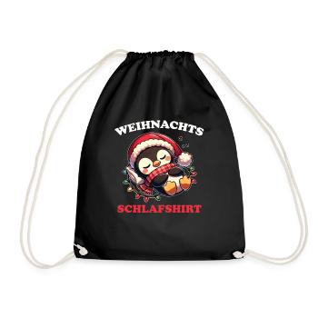 Chemise de nuit de Noël Pingouin de Noël - Sac de sport léger - noir - Devant