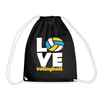 Love volleyball pure passion - Drawstring Bag - black - Front