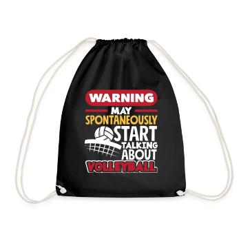 Attention: I'm talking about volleyball - Drawstring Bag - black - Front