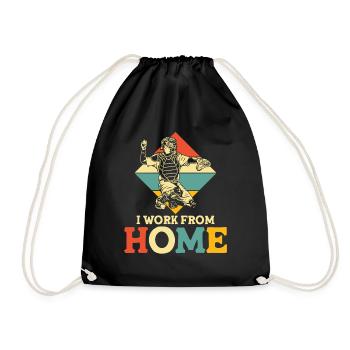 I work from home baseball - Turnbeutel - Schwarz - Vorne