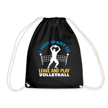 Just play volleyball - Drawstring Bag - black - Front