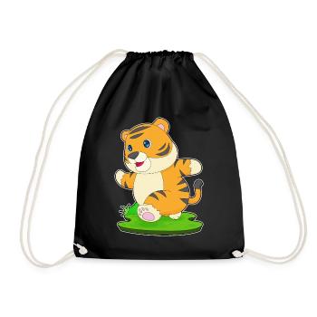 Tiger Jogger Joggen Sport - Turnbeutel - Schwarz - Vorne
