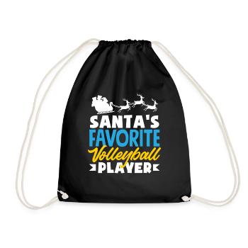 Volleyballspieler Weihnachtszeit Favorit - Turnbeutel - Schwarz - Vorne