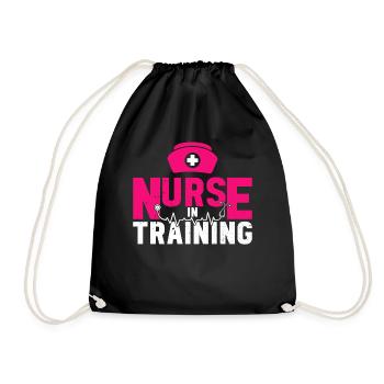 Nurse in training - Hospital Nurse Nursing Student - Drawstring Bag - black - Front
