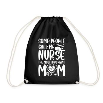 Some people call me nurse the most important call - Drawstring Bag - black - Front
