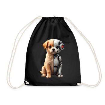 Drôle Robot Chien Cyborg Animal AI Chien Robot - Sac de sport léger - noir - Devant