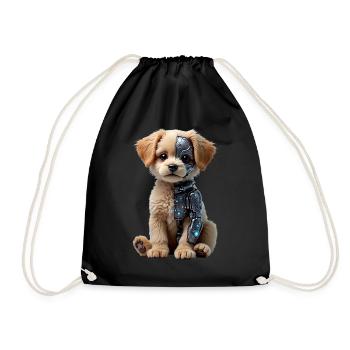 Drôle Robot Chien Cyborg Animal AI Chien Robot - Sac de sport léger - noir - Devant