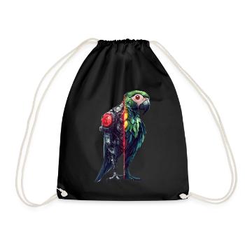 Drôle Robot Art Perroquet Cyborg Oiseau Perroquet - Sac de sport léger - noir - Devant