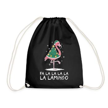 Fa La La Lamingo Drôle de Noël Flamingo - Sac de sport léger - noir - Devant