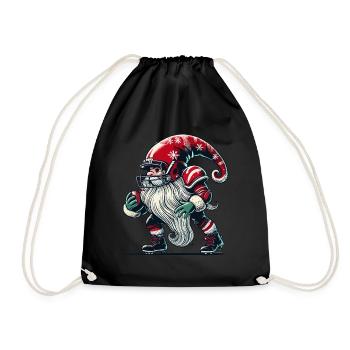 Noël Football Gnome Nain Elfe Gnome Gnome - Sac de sport léger - noir - Devant