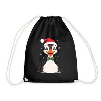 Canard de Noël avec chapeau de Noël - Sac de sport léger - noir - Devant