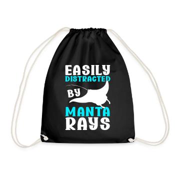 Manta Rays Great Manta Sea Creatures - Drawstring Bag - black - Front