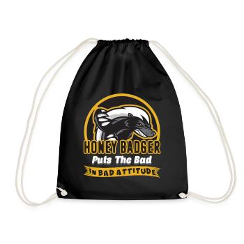 Honey Badger Puts The Bad In Bad Attitude - Drawstring Bag - black - Front