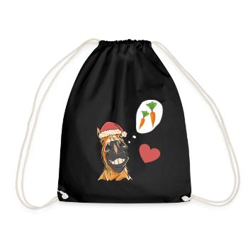 Père Noël Cheval Chevaux Père Noël Navets - Sac de sport léger - noir - Devant