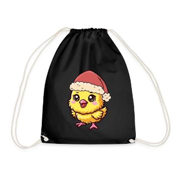 Père Noël Poulet poussin Poulets Volaille - Sac de sport léger - noir - Devant