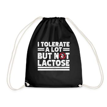 Lactose intolerance Lactose intolerant - Drawstring Bag - black - Front