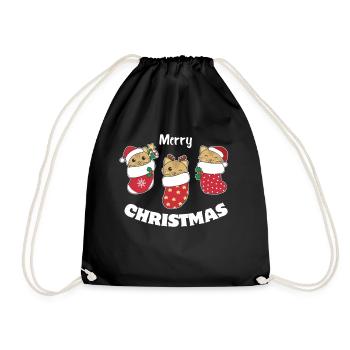 Chats mignons en chaussettes de Noël pour Noël - Sac de sport léger - noir - Devant