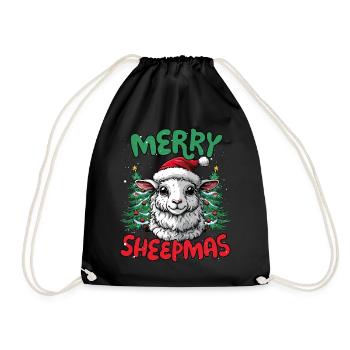 Joyeux Sheepmas Drôle Mouton Noël - Sac de sport léger - noir - Devant