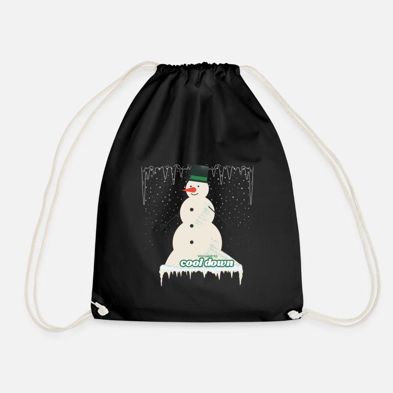 Cooler Winter Schneemann - Turnbeutel - Schwarz