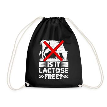 Lactose intolerance Lactose intolerant - Drawstring Bag - black - Front