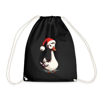 Canard festif avec chapeau de Noël pour Noël - Sac de sport léger - noir - Devant