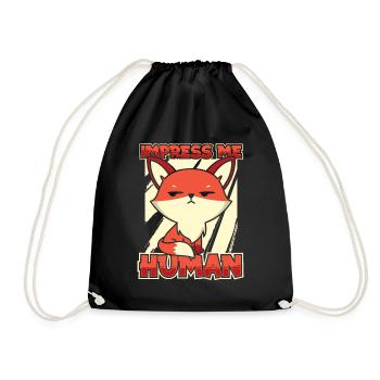 Impress Me Human Caninae Rotfuchs Canidae Fuchs - Turnbeutel - Schwarz - Vorne