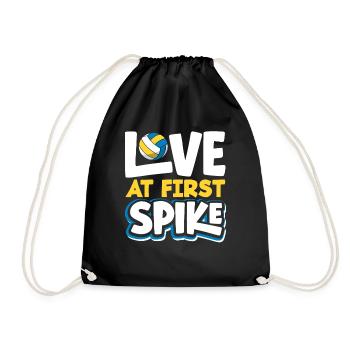Volleyball Love at First Shot - Drawstring Bag - black - Front