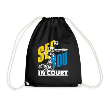 Volleyball you see each other on the court - Drawstring Bag - black - Front