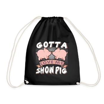Pig Gotta Love My Show Pig - Drawstring Bag - black - Front