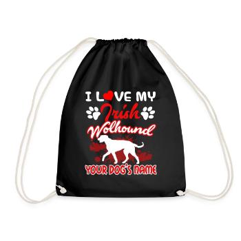 I Love My Irish Wolfhound - Drawstring Bag - black - Front
