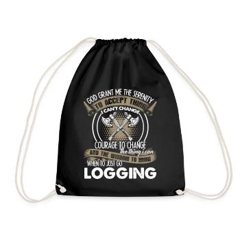 Logger Just Go Logging - Drawstring Bag - black - Front