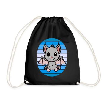 Retro Bat Bats - Drawstring Bag - black - Front