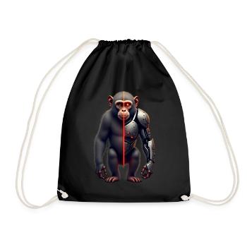 Drôle Robot Art Singe Cyborg Animal AI Monkey - Sac de sport léger - noir - Devant