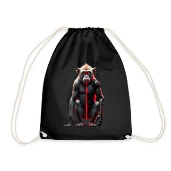 Drôle Robot Art Singe Cyborg Animal AI Monkey - Sac de sport léger - noir - Devant