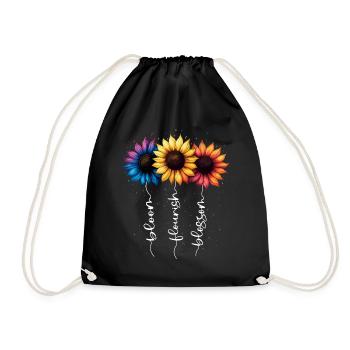 Summer Flowers Flower Inspiration Motivational Saying - Drawstring Bag - black - Front