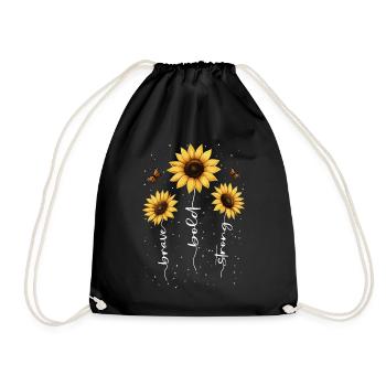 Summer Flowers Flower Inspiration Motivational Saying - Drawstring Bag - black - Front