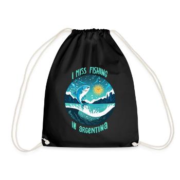 Pêche en Argentine - Sac de sport léger - noir - Devant