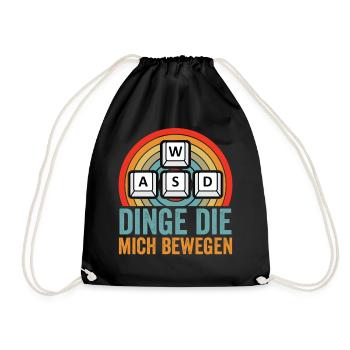 Dinge, die mich bewegen Gaming retro für Zocker - Turnbeutel - Schwarz - Vorne